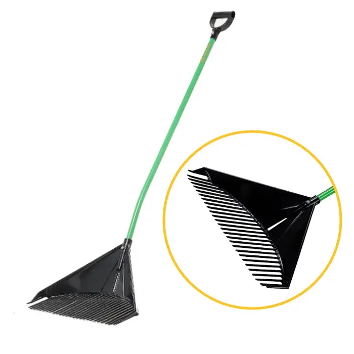 Golden Gark XXL product photo with enlarged detail of rake head next to it